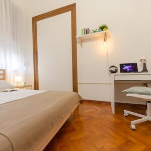 vista della stanza con scrivania