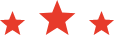 Tre stelle rosse come simbolo di qualità